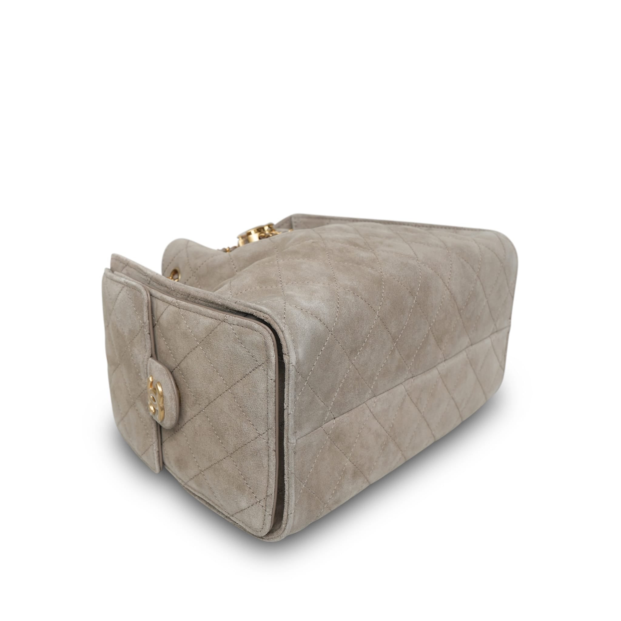 Product image 9 of 14: 25K Dark Grey Suede Quilted 25 Hobo Bag Small AGHW