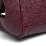 Product image 15 of 15: 26S Burgundy Grained Calfskin Quilted Urban Essentials Shopping Bag Small Gold Hardware