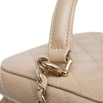 Product image 26 of 28: Beige Lambskin Quilted Top Handle Vanity Case LGHW