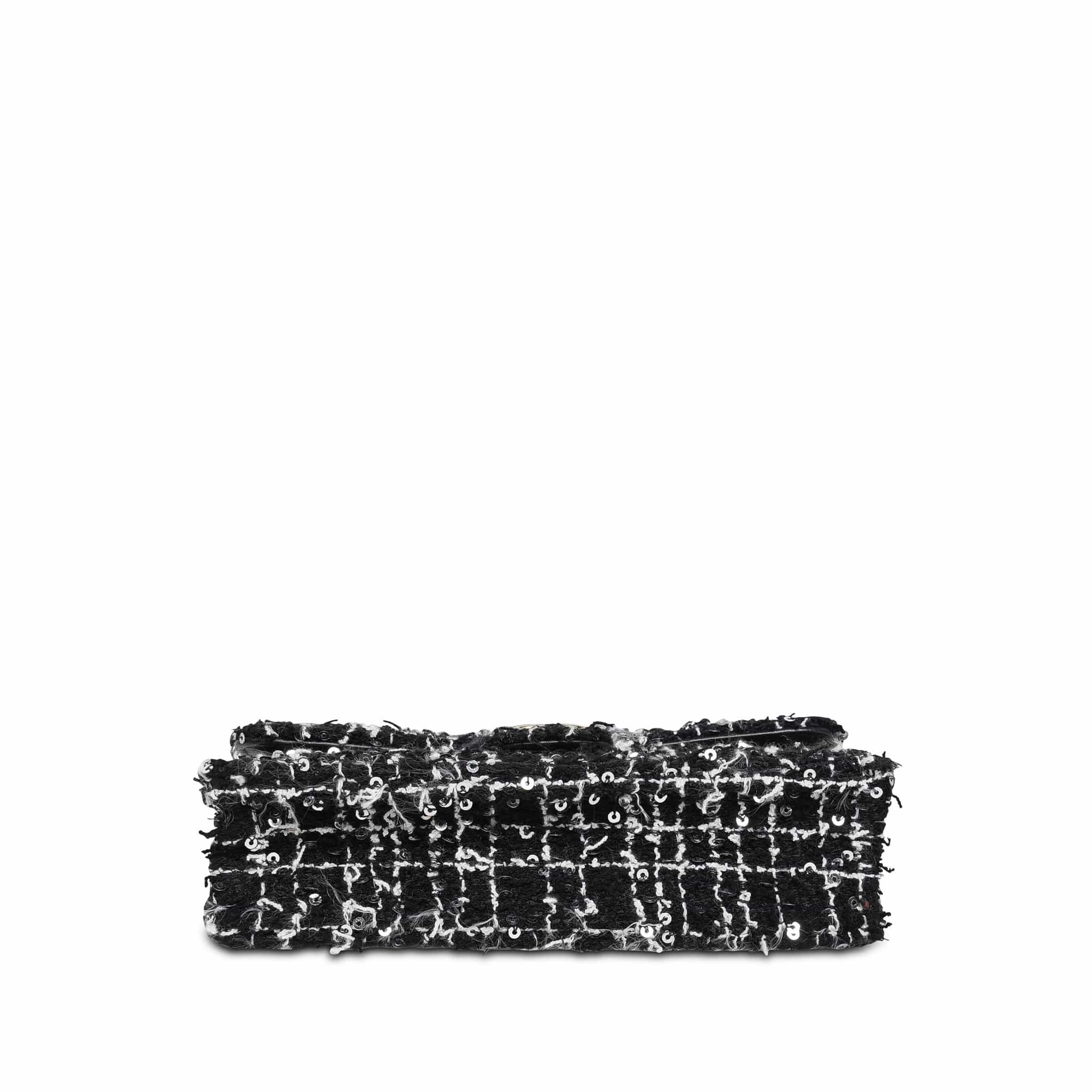 Product image 6 of 17: Black/White/Sequin Tweed Quilted Mini Top Handle Light Gold Hardware