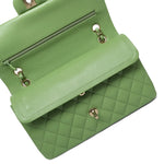 Product image 15 of 16: Pistachio Green Caviar Quilted Classic Flap Medium LGHW