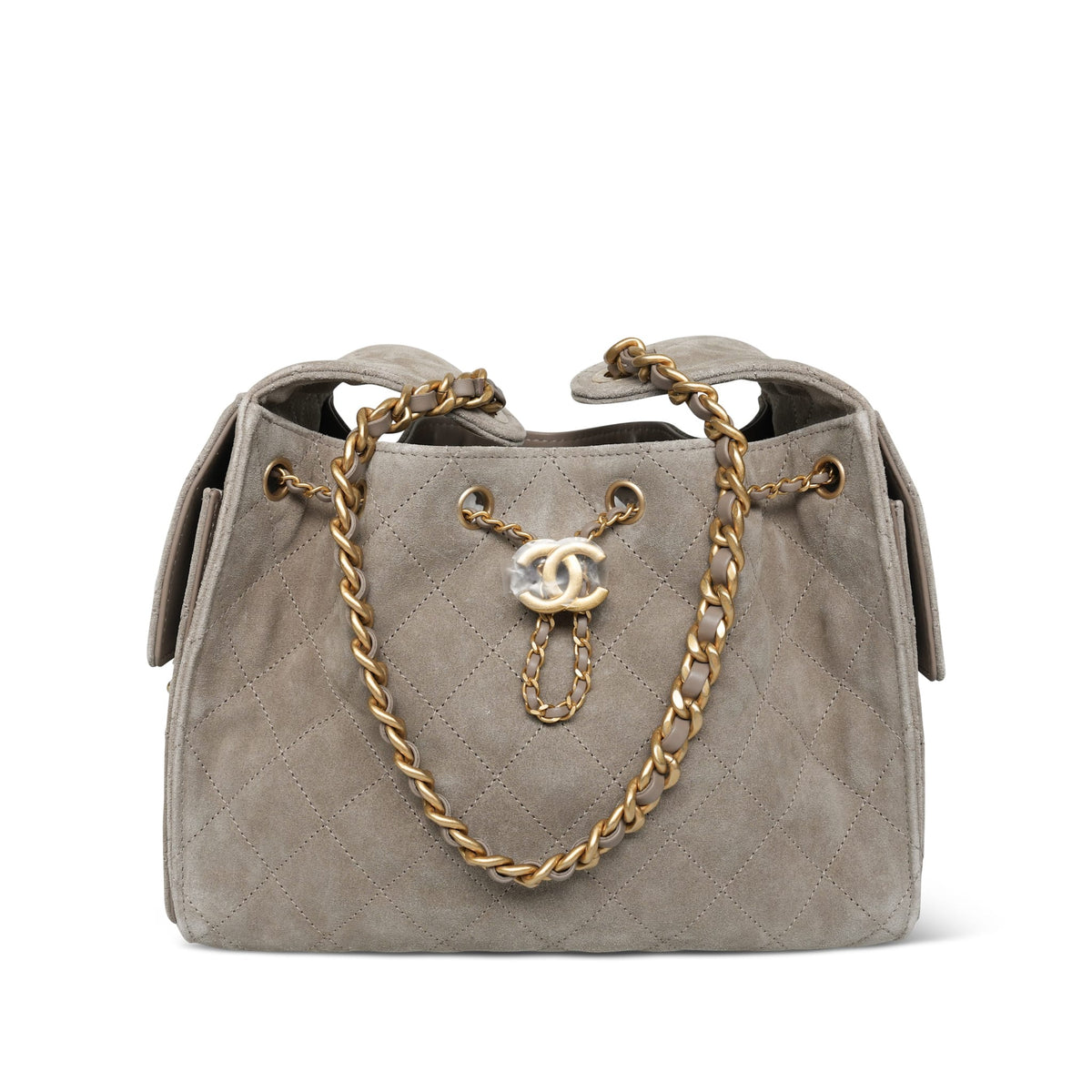 25K Dark Grey Suede Quilted 25 Hobo Bag Small AGHW