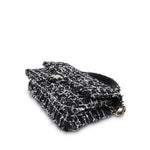 Product image 10 of 17: Black/White/Sequin Tweed Quilted Mini Top Handle Light Gold Hardware