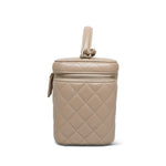 Product image 7 of 28: Beige Lambskin Quilted Top Handle Vanity Case LGHW