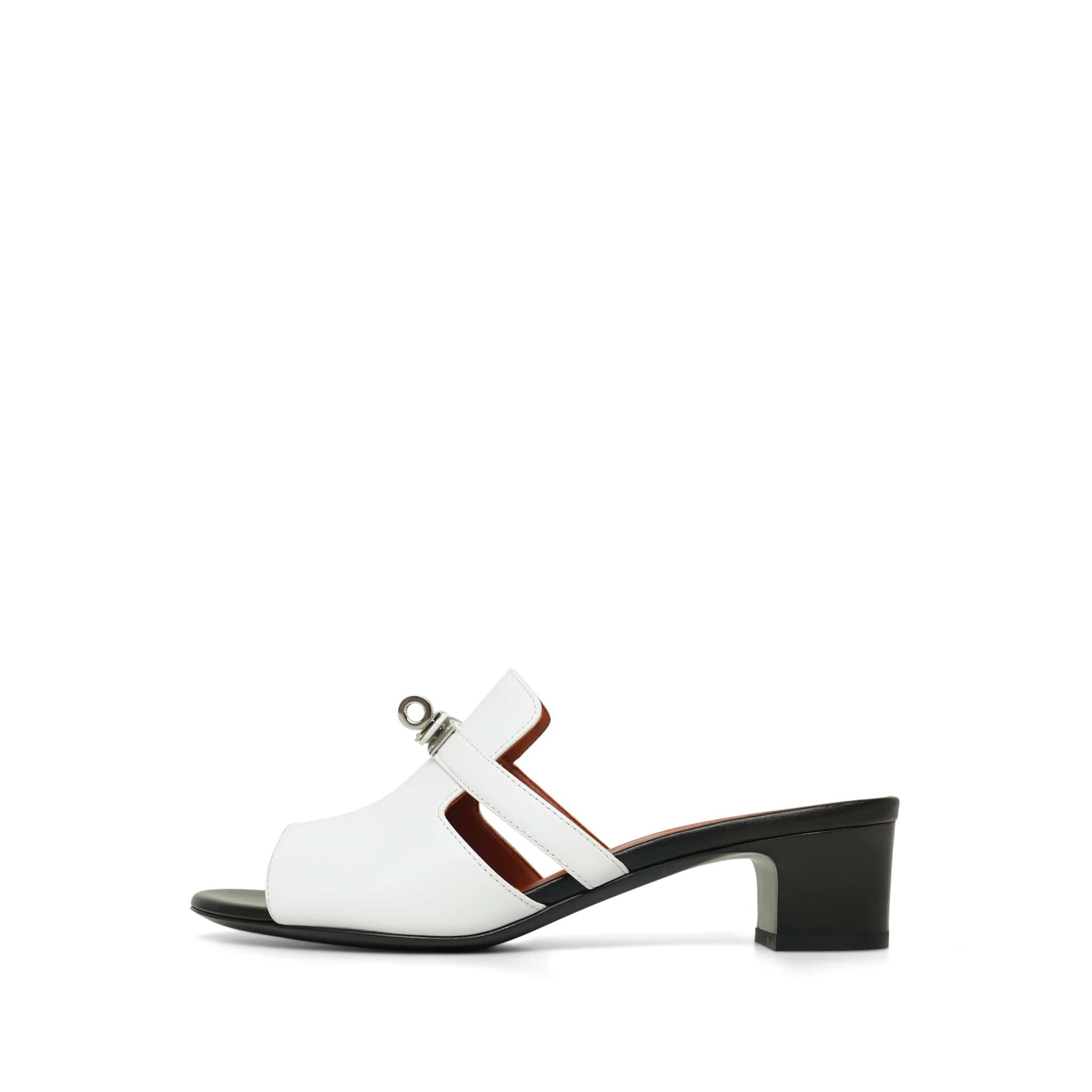 Hermès White Calfskin Candy Sandals Size 37.5 – REDELUXE