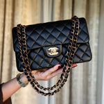 Product image 10 of 20: 21B Black Lambskin Quilted Classic Flap Small Rose Gold HW