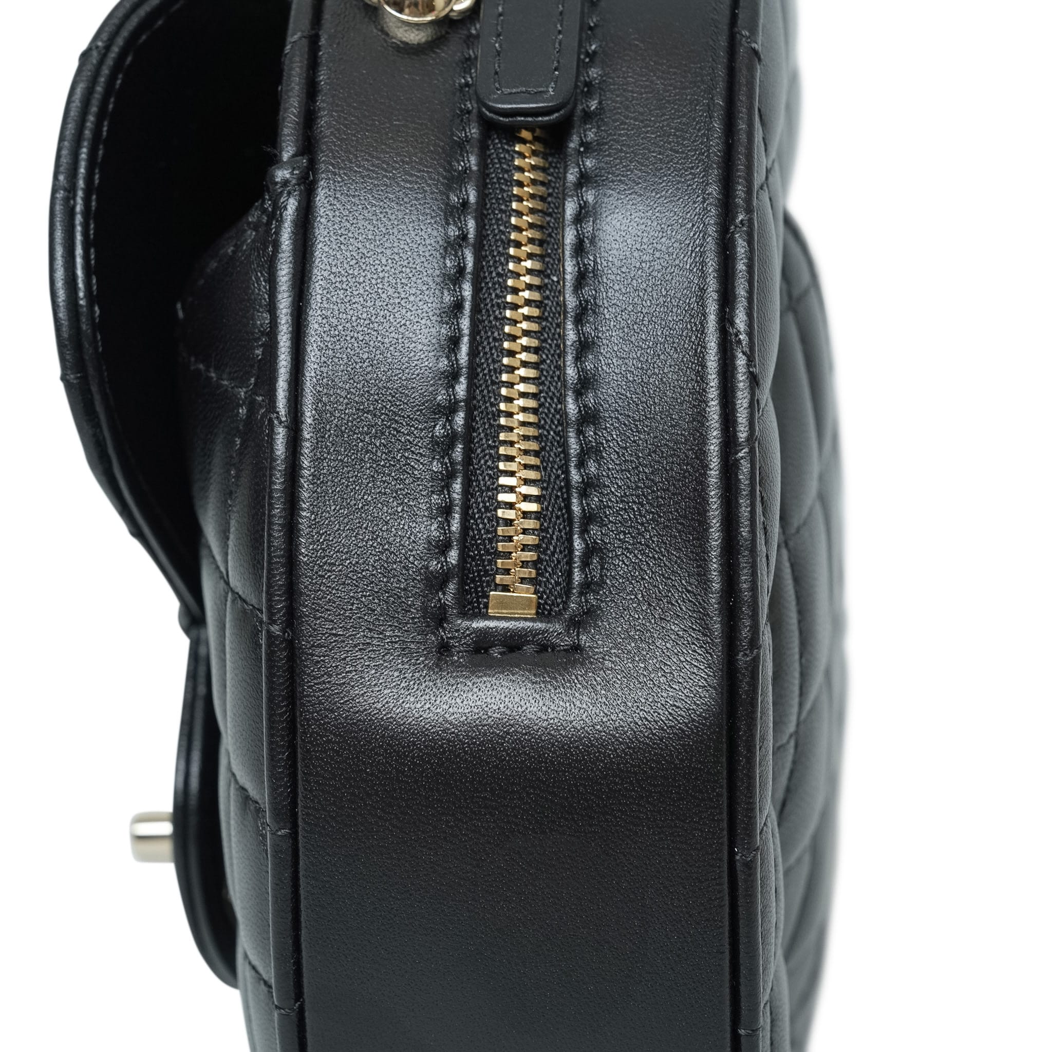Product image 12 of 16: Black Lambskin Quilted Heart Bag Large Light Gold Hardware