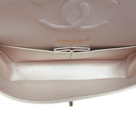 Product image 14 of 16: 20B White Iridescent Calfskin Quilted Classic Flap Medium Light Gold Hardware