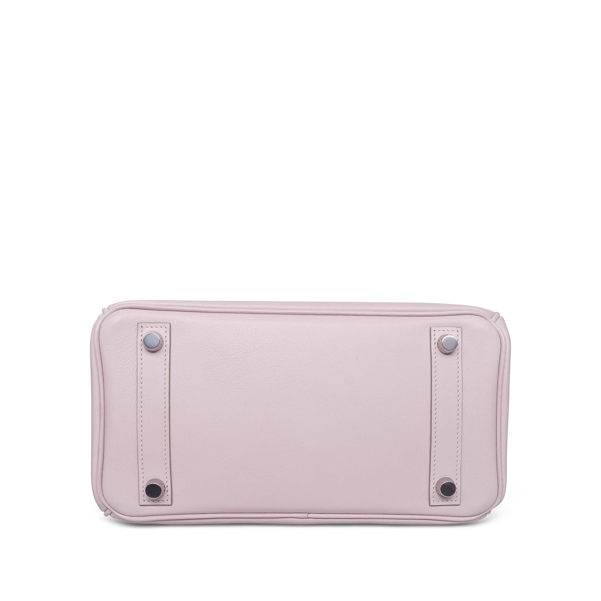 Product image 9 of 25: Birkin 25 Rose Dragee Swift Palladium Plated K Square Stamp