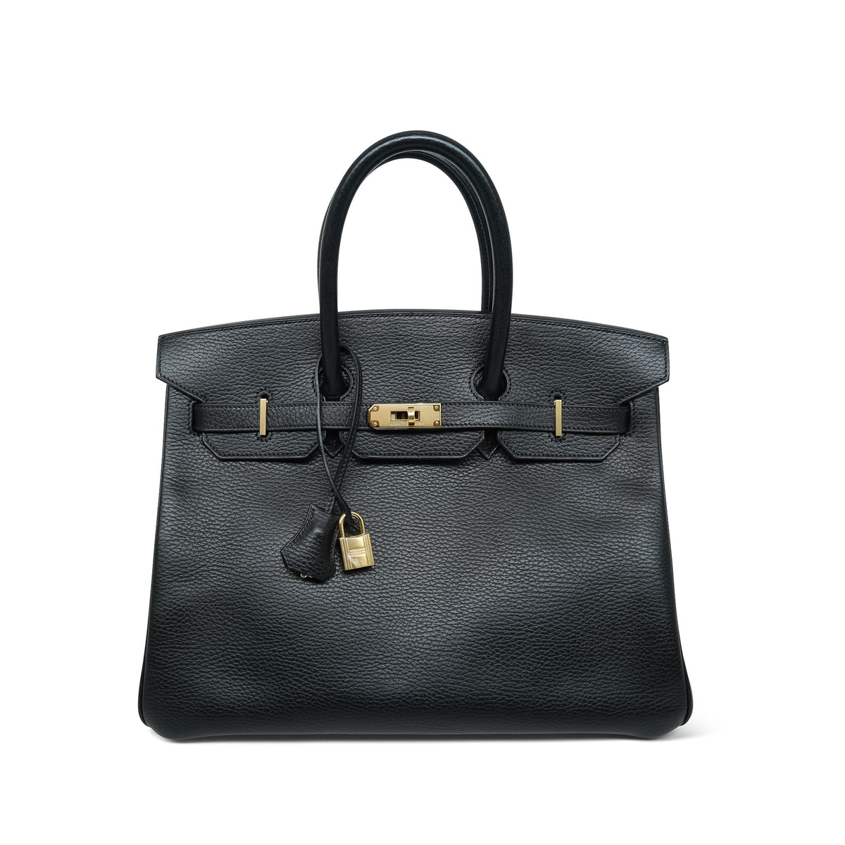 Birkin 35 Black Ardennes Gold Plated G Square Stamp