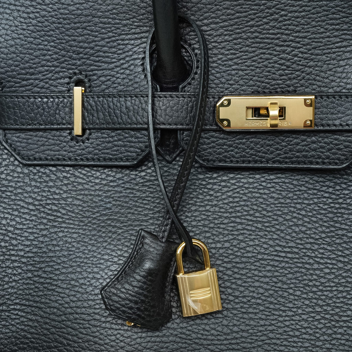 Birkin 35 Black Ardennes Gold Plated G Square Stamp