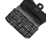 Product image 17 of 17: Black/White/Sequin Tweed Quilted Mini Top Handle Light Gold Hardware