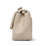 Product image 7 of 17: Light Beige Lambskin Quilted Mini Square Flap LGHW