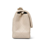 Product image 4 of 17: Light Beige Lambskin Quilted Mini Square Flap LGHW