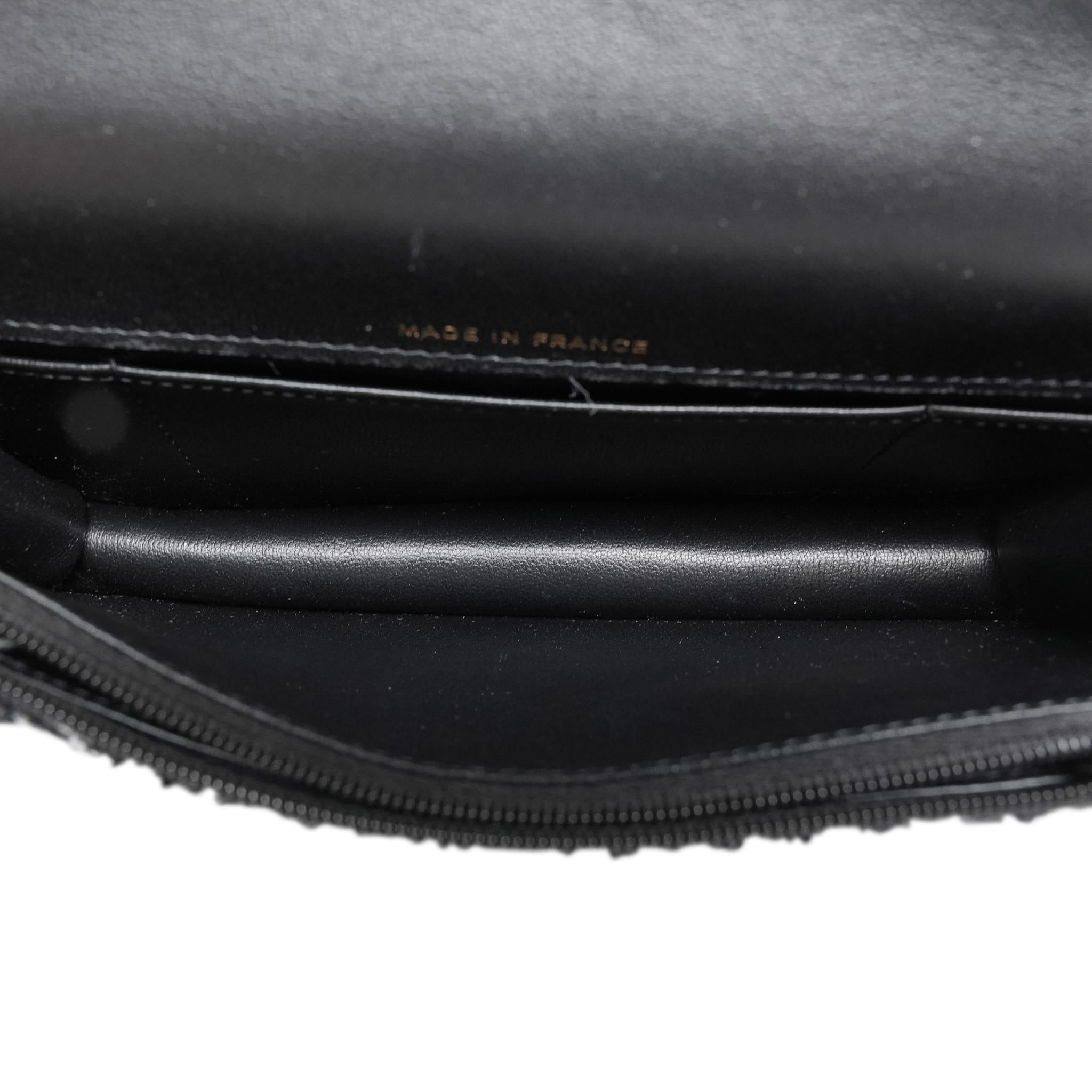 Product image 14 of 17: Black/White/Sequin Tweed Quilted Mini Top Handle Light Gold Hardware