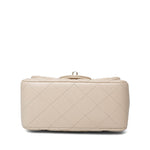Product image 8 of 17: Light Beige Lambskin Quilted Mini Square Flap LGHW