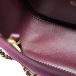 Product image 17 of 19: 26B Burgundy Suede Quilted Mini Souplissimo Flap Bag LGHW