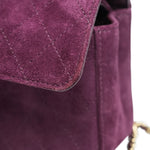 Product image 19 of 19: 26B Burgundy Suede Quilted Mini Souplissimo Flap Bag LGHW