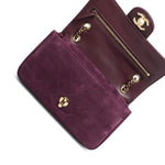 Product image 16 of 19: 26B Burgundy Suede Quilted Mini Souplissimo Flap Bag LGHW
