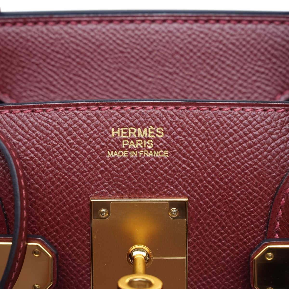 Birkin 30 Rouge H Epsom Gold Plated T Stamp