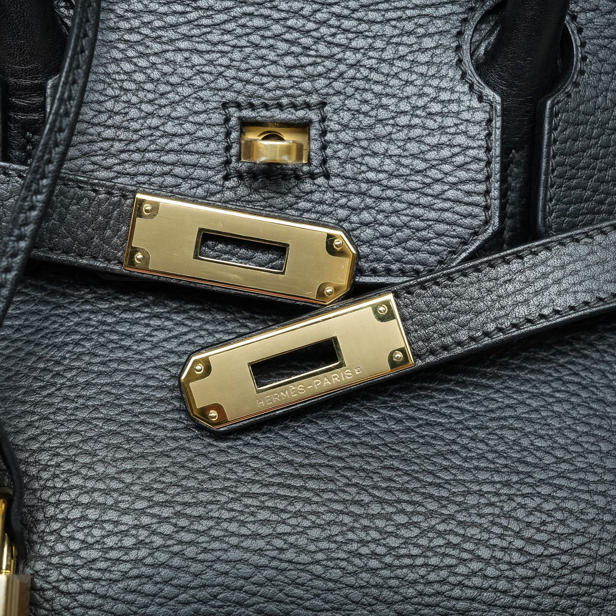Birkin 35 Black Ardennes Gold Plated G Square Stamp