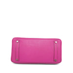 Product image 11 of 27: HAC 32 Fuchsia Chèvre de Coromandel Palladium Plated J Square Stamp