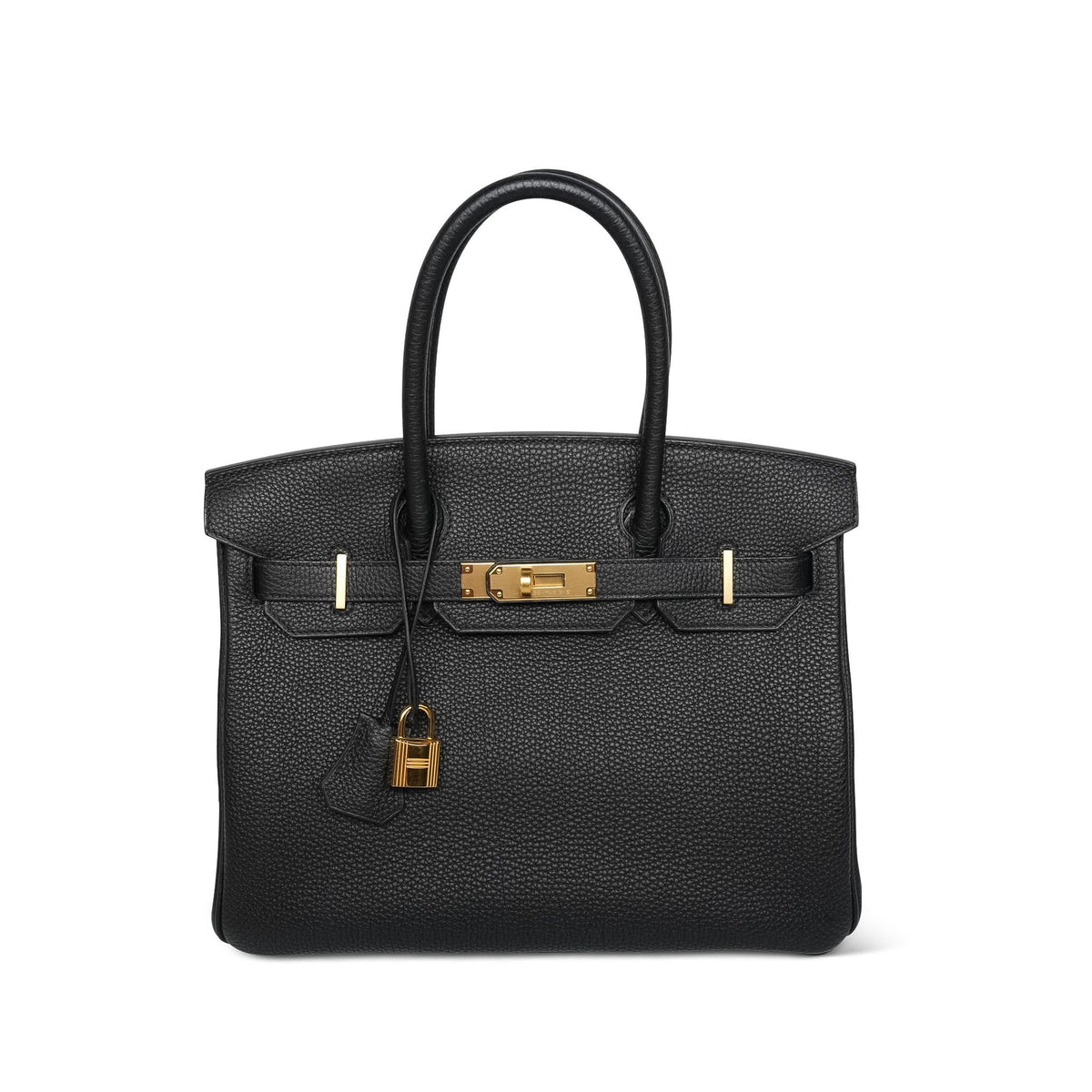 Birkin 30 Black Veau Togo Gold Plated U Stamp