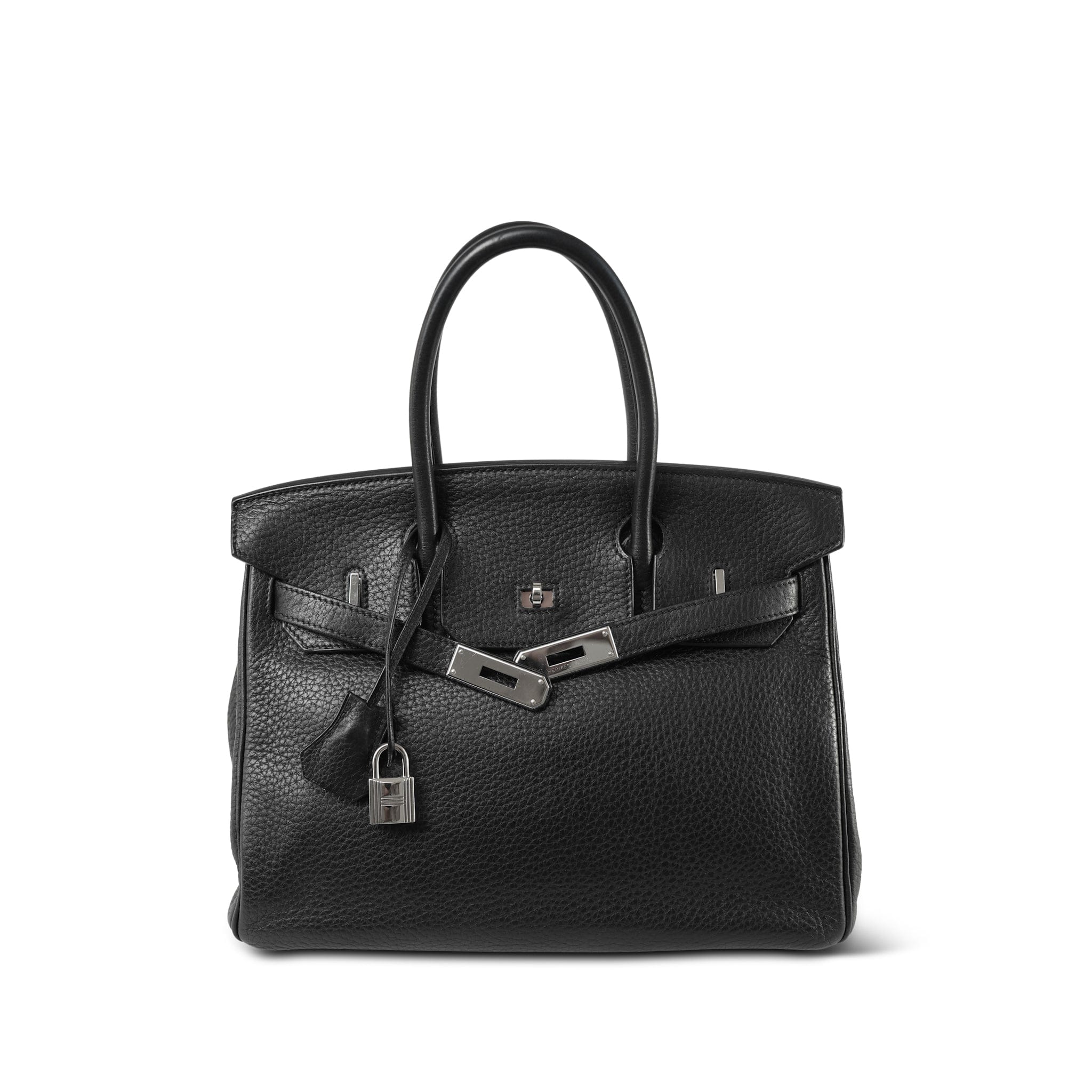 Birkin 30 Noir Clemence Palladium Plated L Square Stamp – REDELUXE