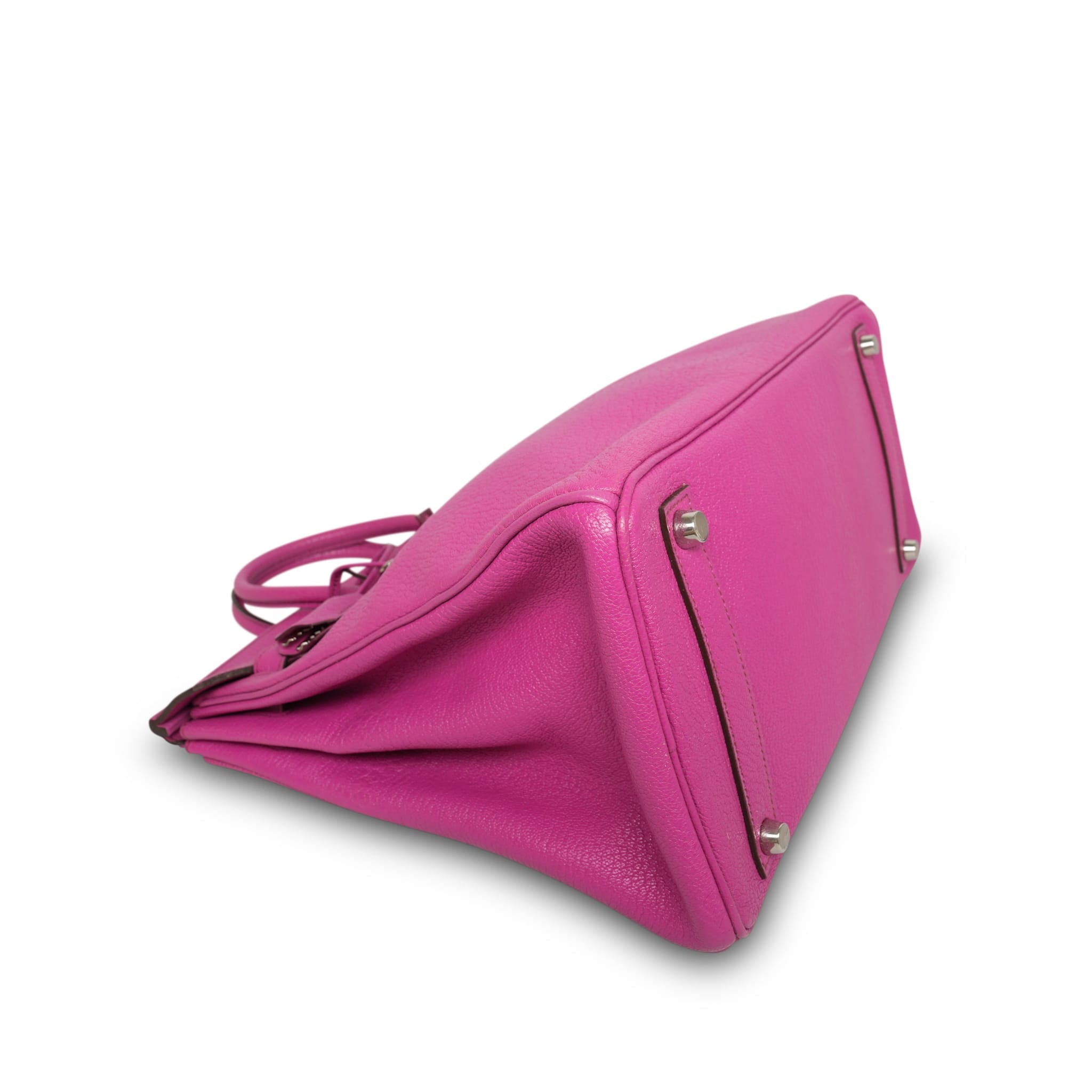 Product image 12 of 27: HAC 32 Fuchsia Chèvre de Coromandel Palladium Plated J Square Stamp