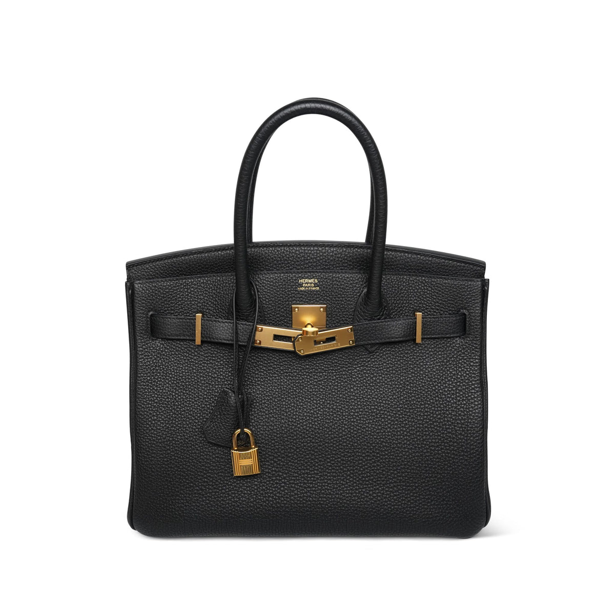Birkin 30 Black Veau Togo Gold Plated U Stamp
