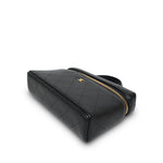Product image 8 of 12: 26P Black Grained Goatskin Quilted Slim Top Handle Vanity With Chain LGHW