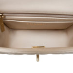 Product image 16 of 17: Light Beige Lambskin Quilted Mini Square Flap LGHW