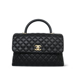 Product image 1 of 14: 17S Black Caviar Quilted Coco Handle Large AGHW