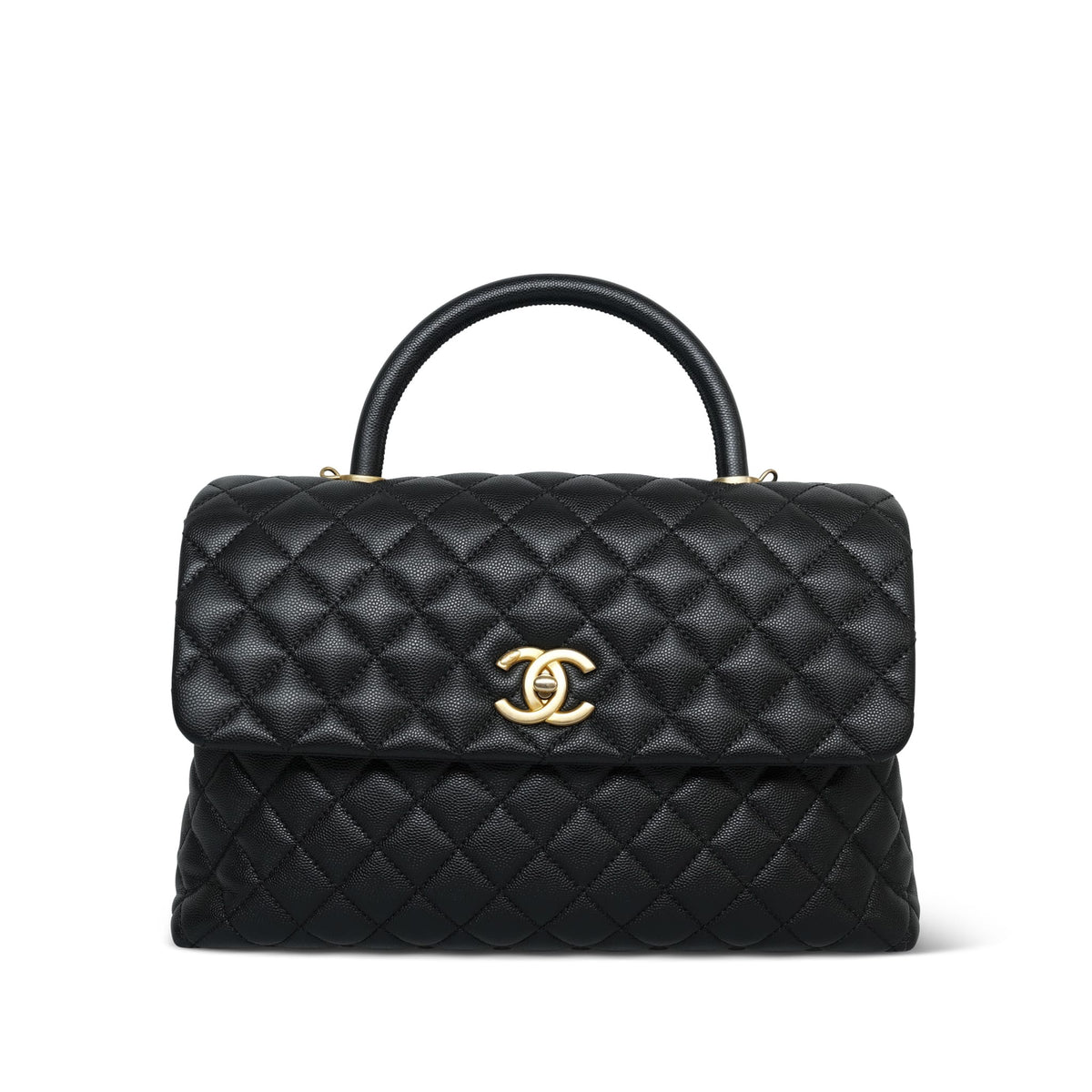 17S Black Caviar Quilted Coco Handle Large AGHW