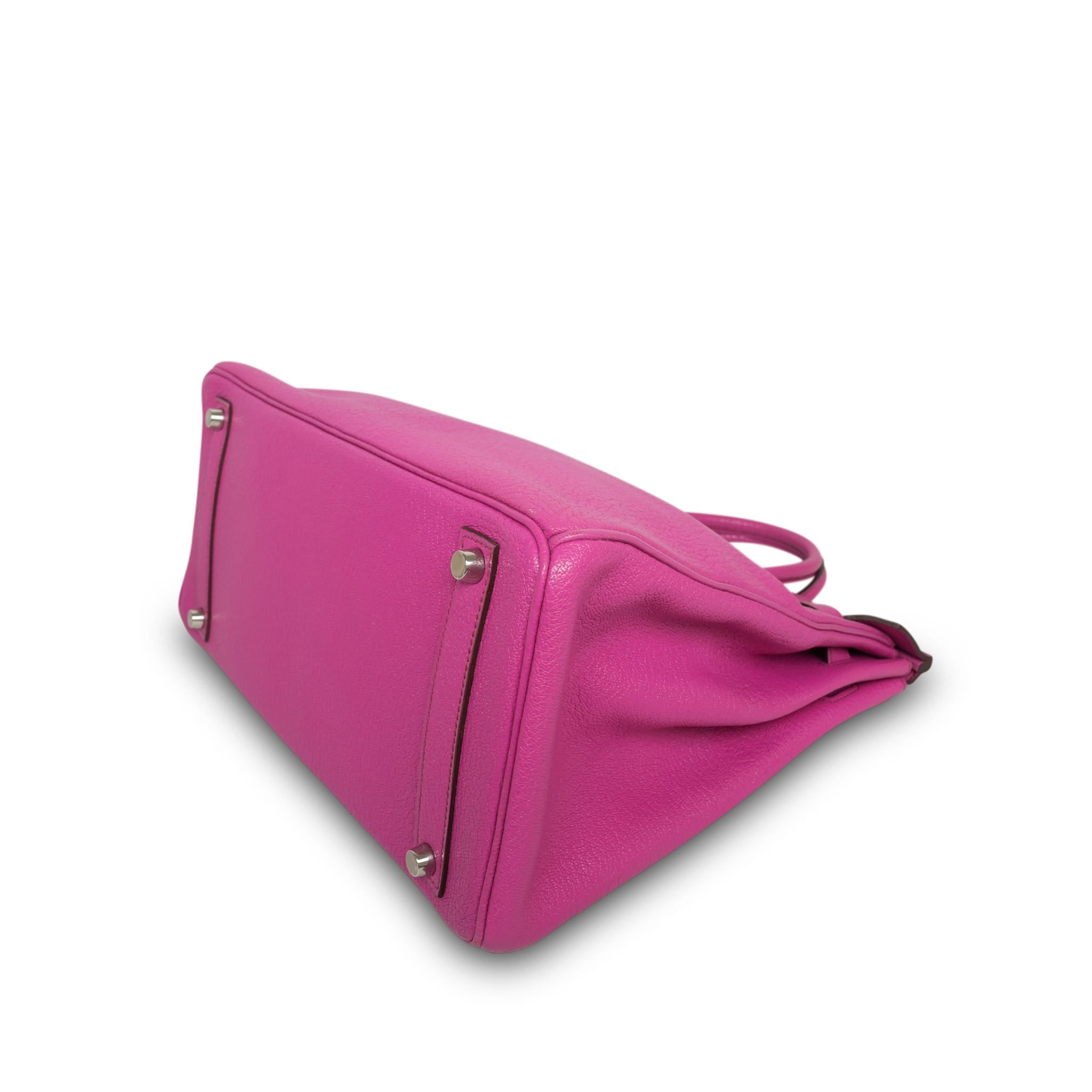 Product image 13 of 27: HAC 32 Fuchsia Chèvre de Coromandel Palladium Plated J Square Stamp