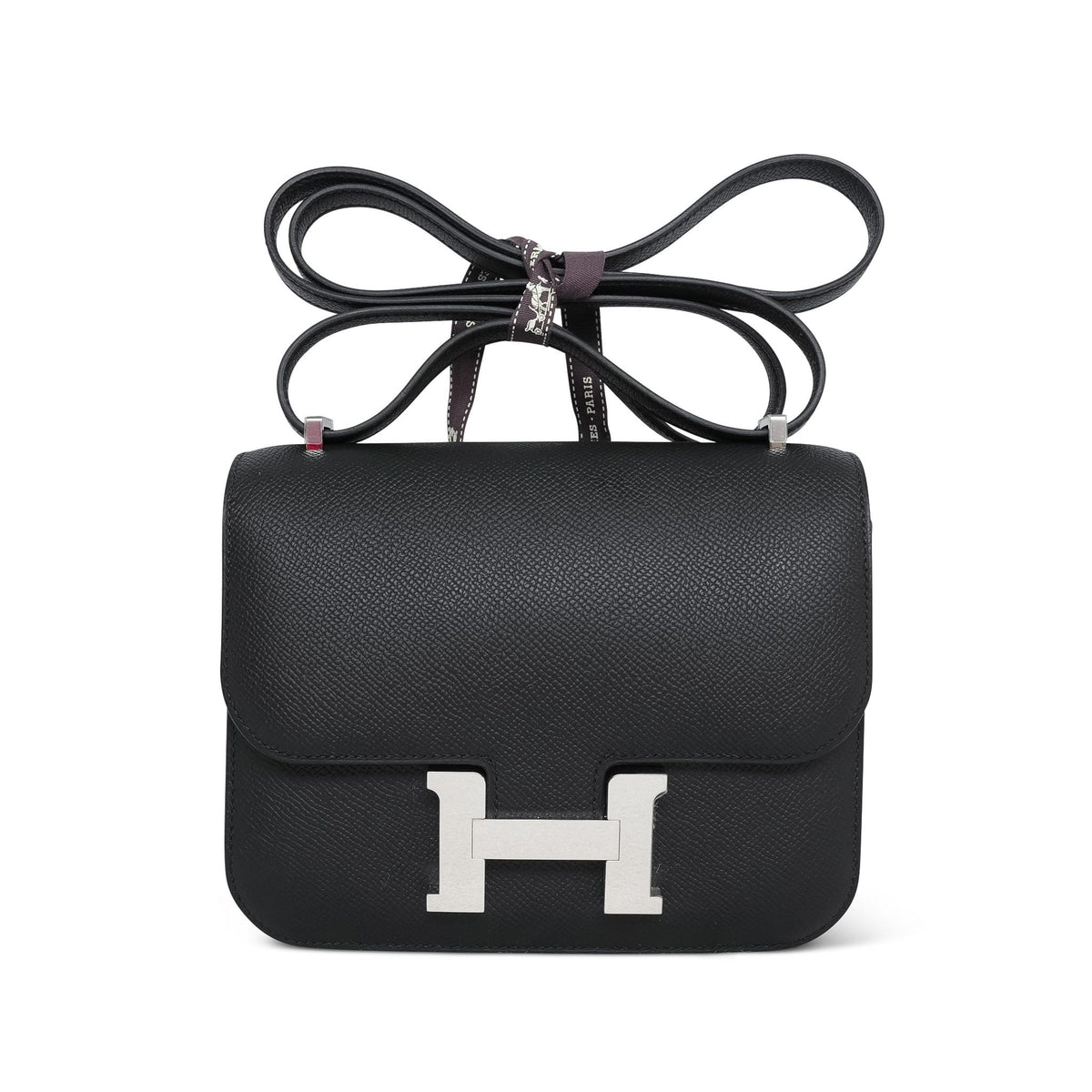 Constance 18 Black Epsom Palladium Plated K Stamp