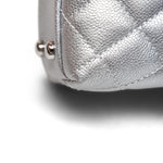 Product image 13 of 14: Silver Metallic Caviar Quilted Coco Handle Small Silver Hardware