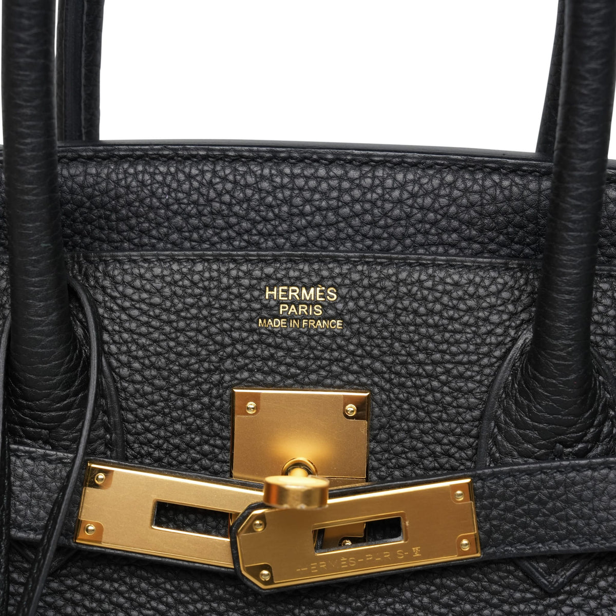 Birkin 30 Black Veau Togo Gold Plated U Stamp