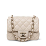 Product image 1 of 17: Light Beige Lambskin Quilted Mini Square Flap LGHW