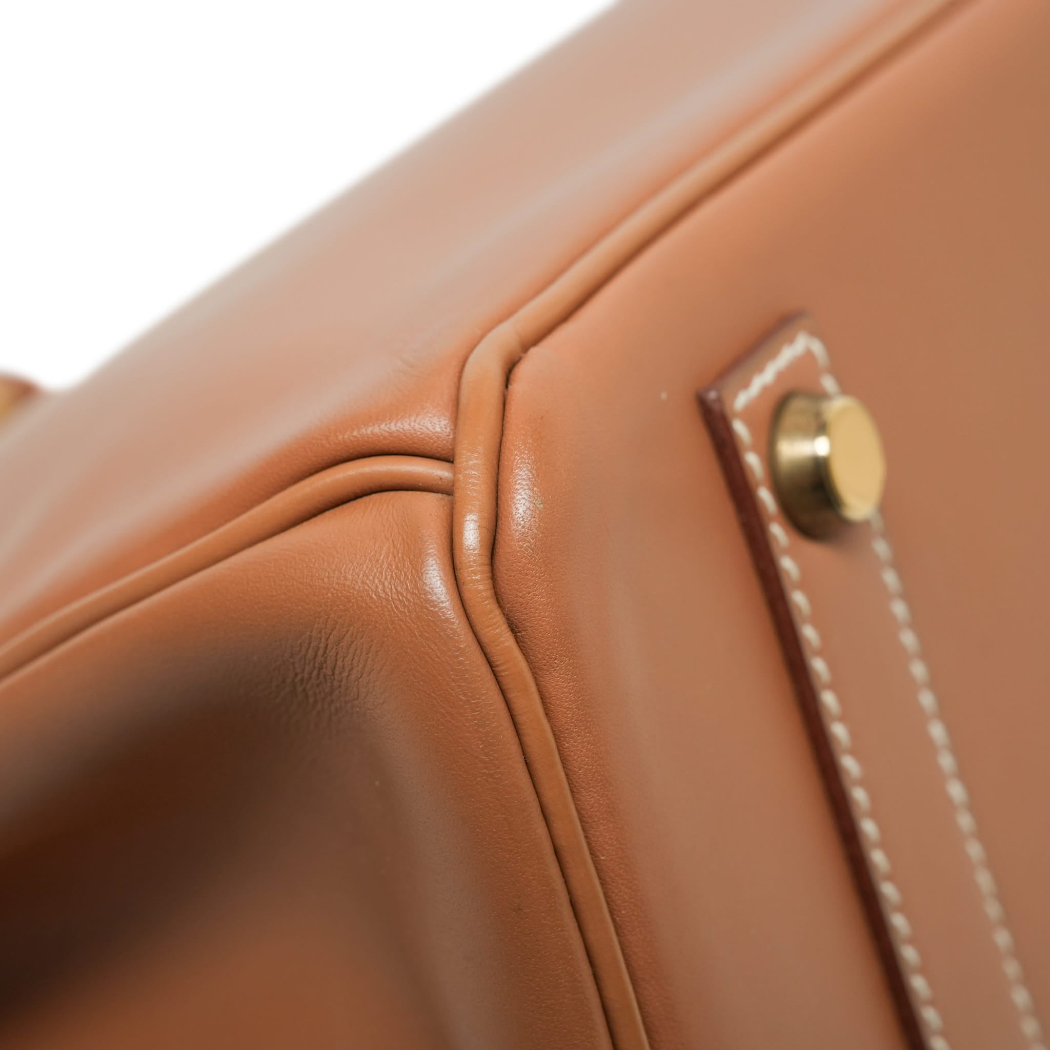 Birkin 35 Natural Veau Chamonix Gold Plated Y Circle Stamp