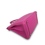 Product image 15 of 27: HAC 32 Fuchsia Chèvre de Coromandel Palladium Plated J Square Stamp