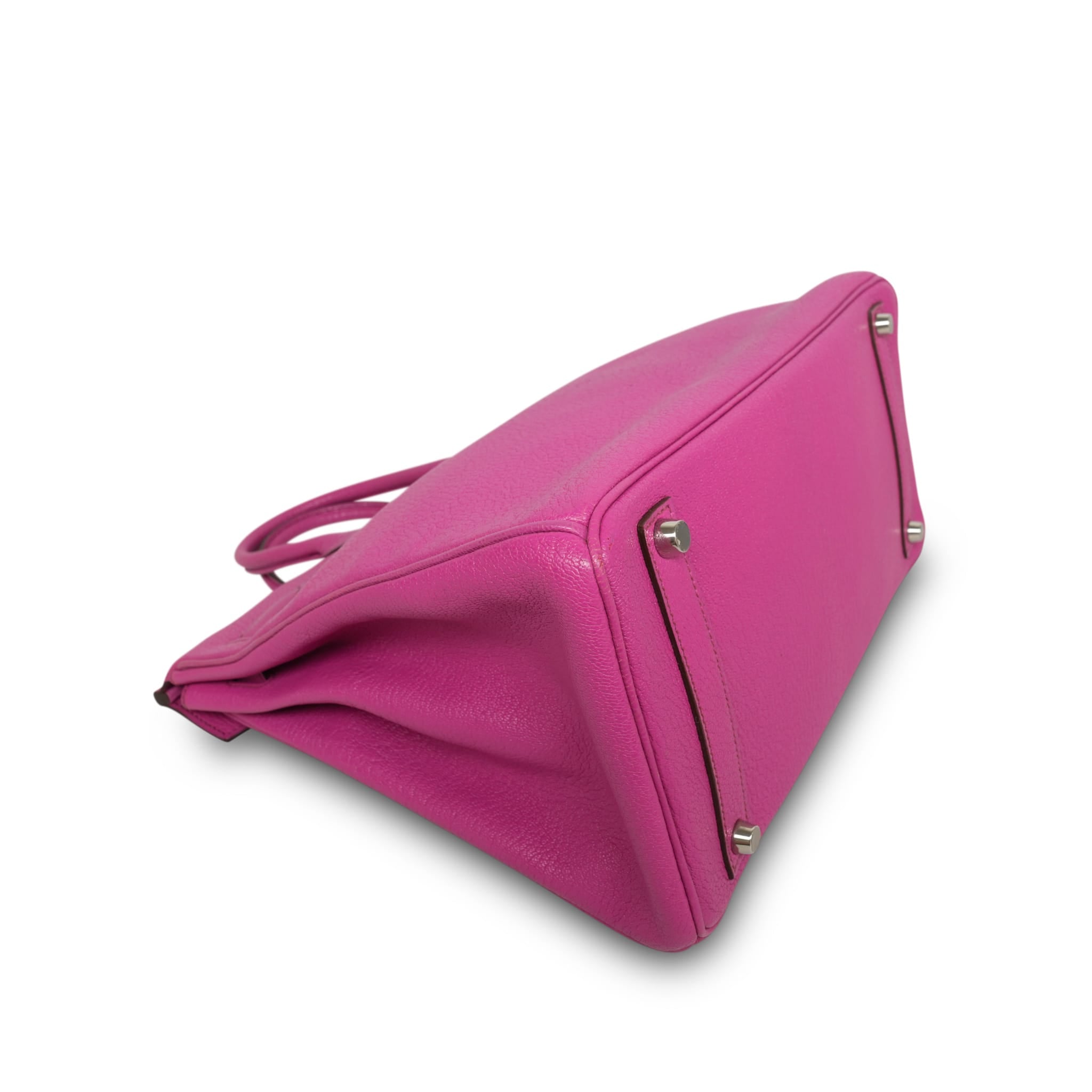 Product image 15 of 27: HAC 32 Fuchsia Chèvre de Coromandel Palladium Plated J Square Stamp