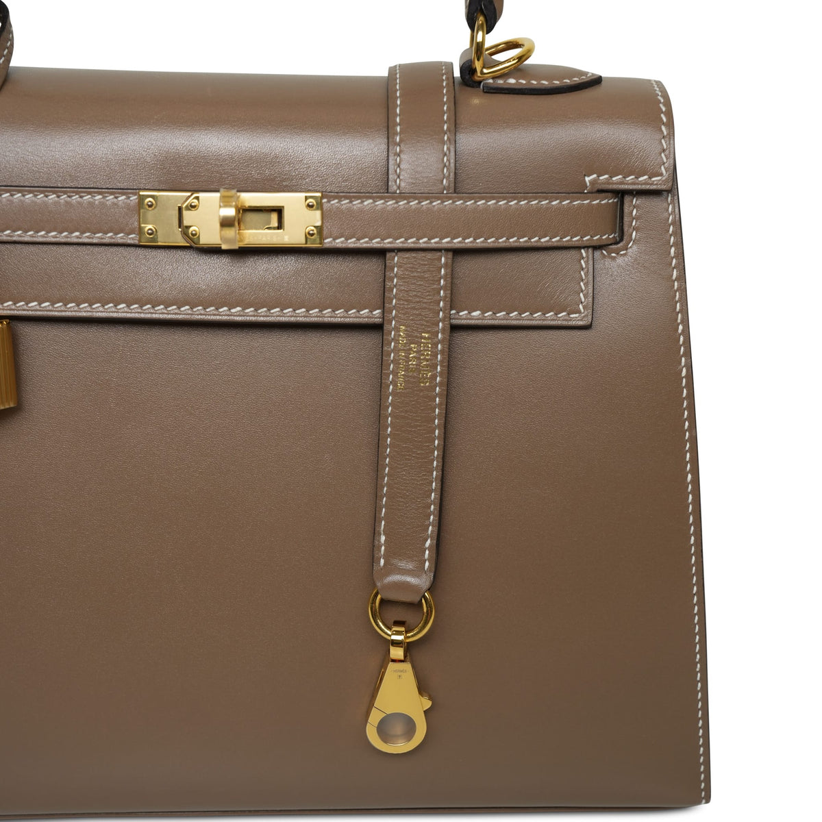 Kelly Sellier 25 Etoupe Tadelakt Gold Plated Z Stamp