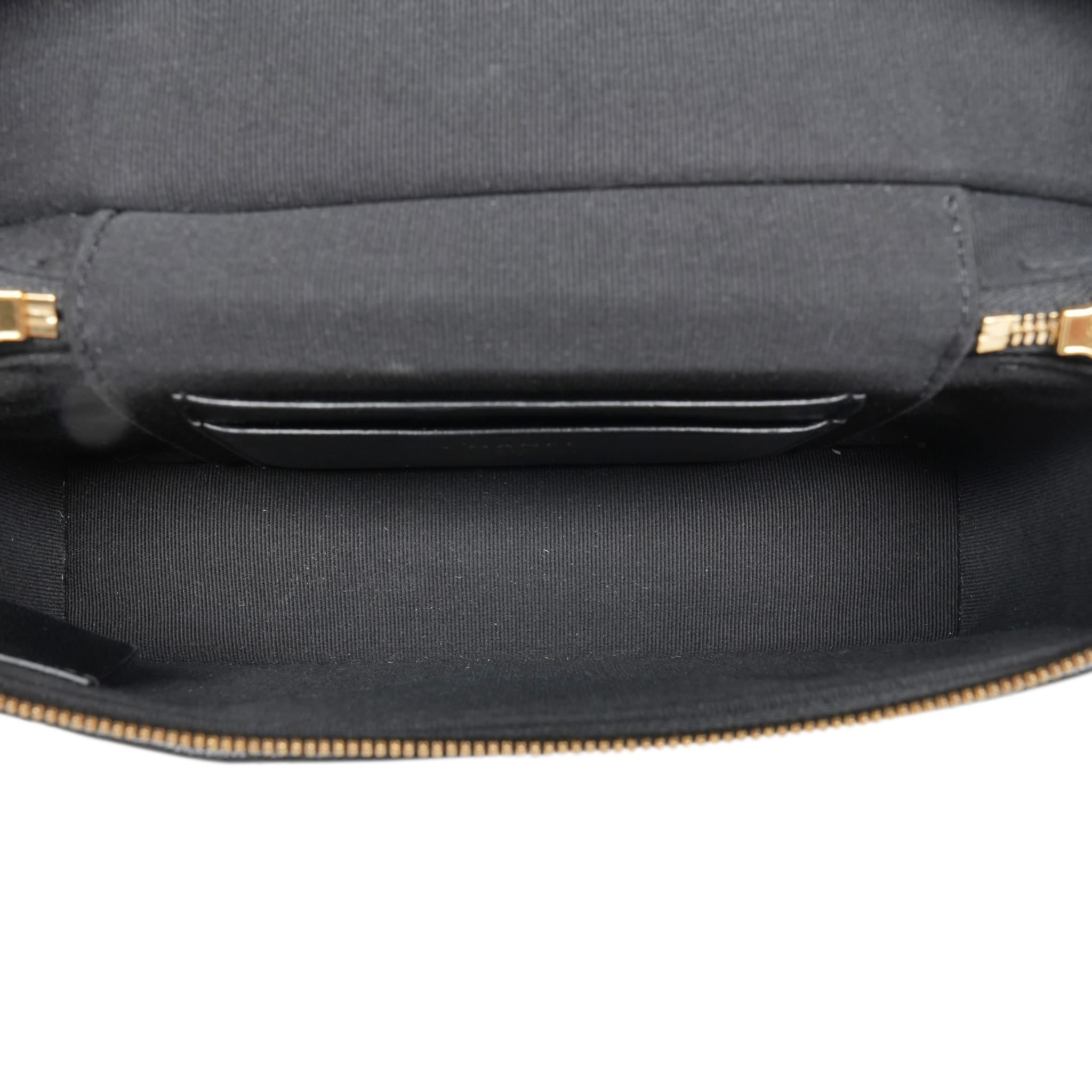 26P Black Grained Goatskin Quilted Slim Top Handle Vanity With Chain LGHW