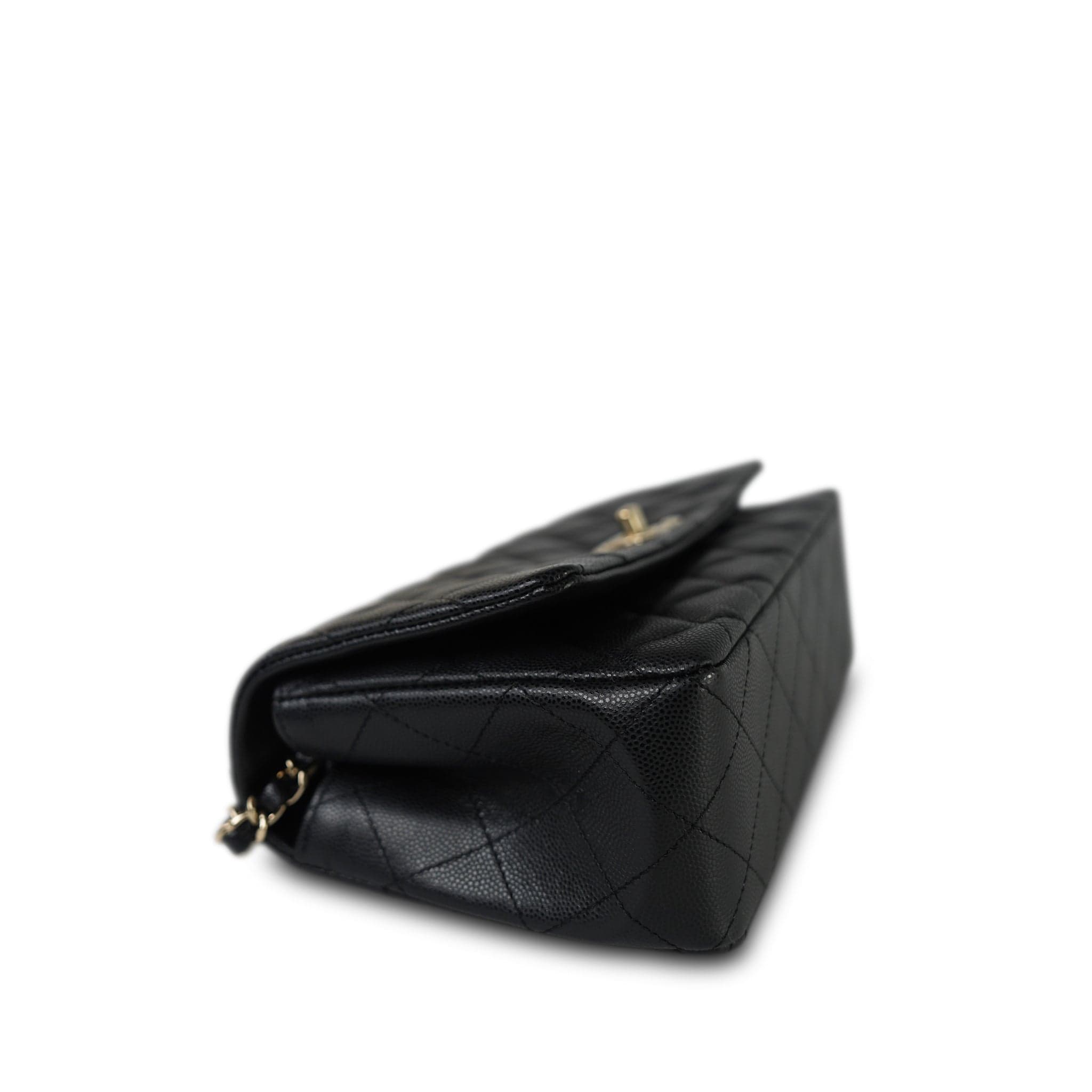 25S Black Caviar Quilted Coco Crush Top Handle Single Flap Light