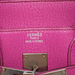 Product image 3 of 27: HAC 32 Fuchsia Chèvre de Coromandel Palladium Plated J Square Stamp