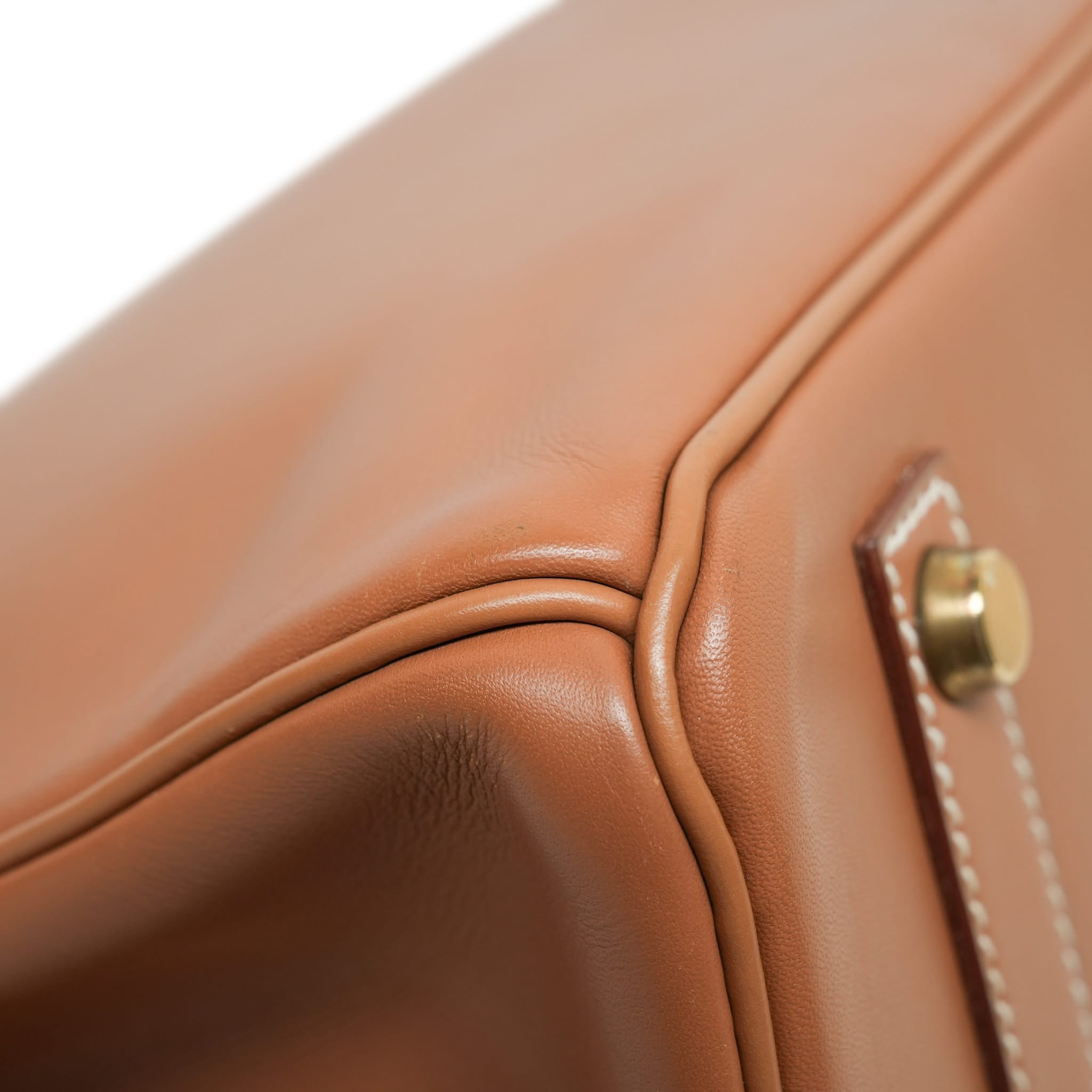 Birkin 35 Natural Veau Chamonix Gold Plated Y Circle Stamp