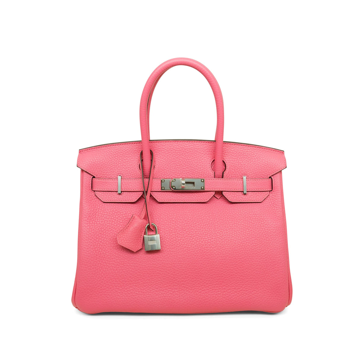 Birkin 30 Rose Azalee Clemence Palladium Plated Y Stamp