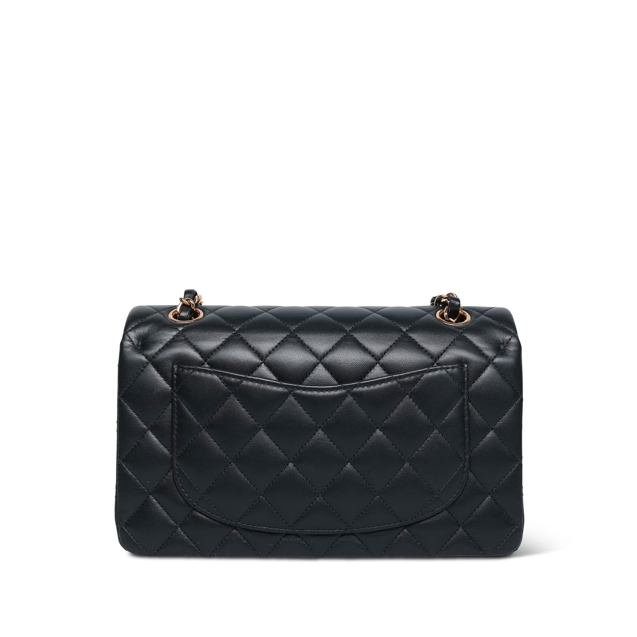 Product image 5 of 20: 21B Black Lambskin Quilted Classic Flap Small Rose Gold HW