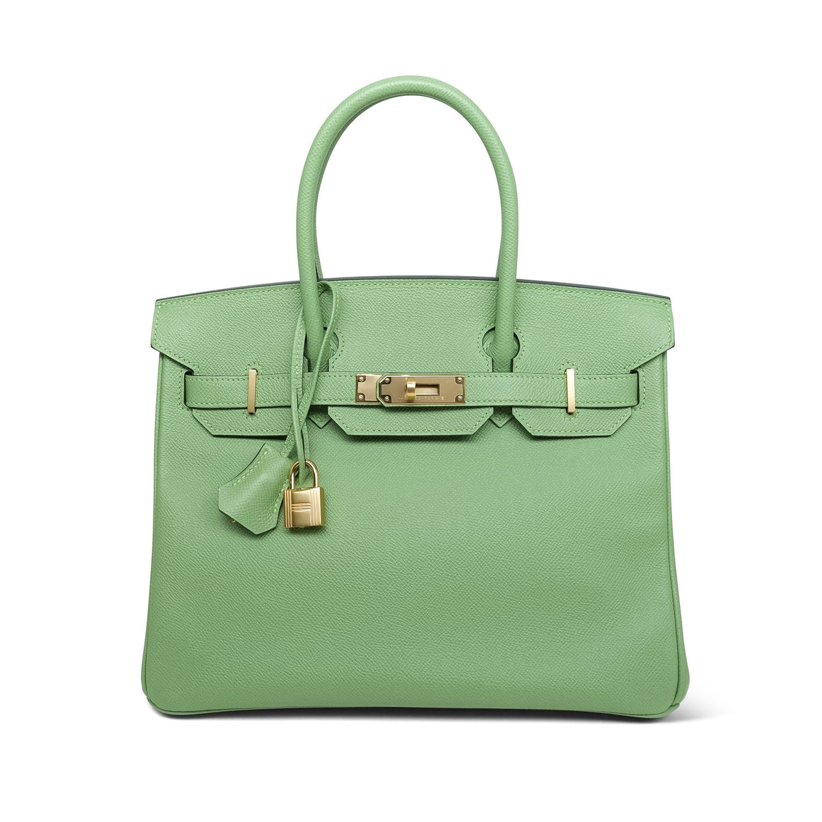 Birkin 30 Vert Criquet Epsom Gold Plated Y Stamp